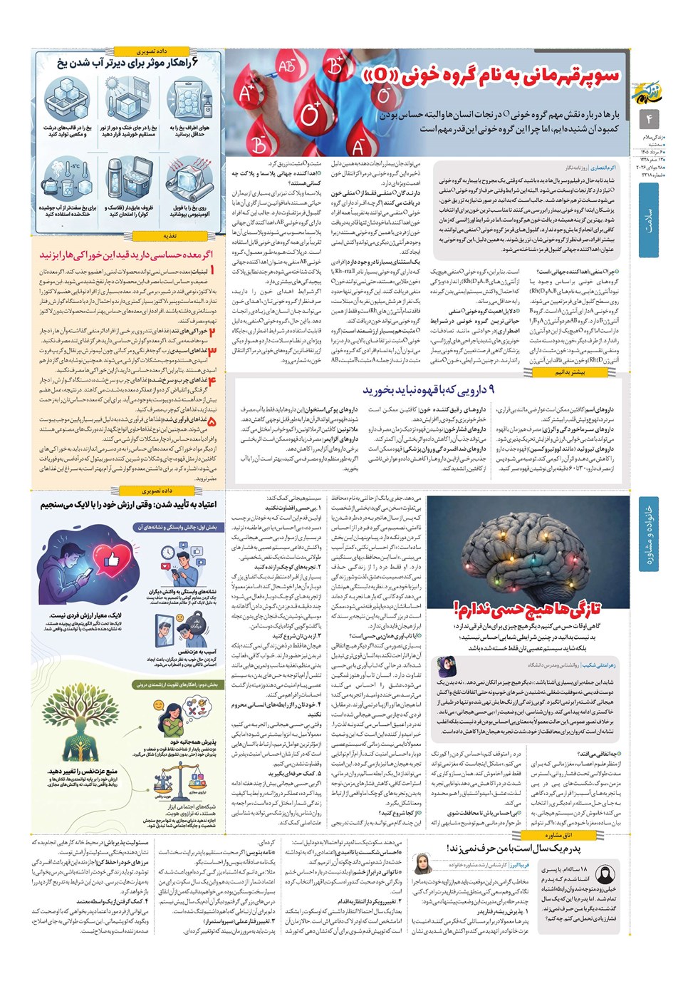 روزنامه تاریخ ۶ مرداد ۱۴۰۵